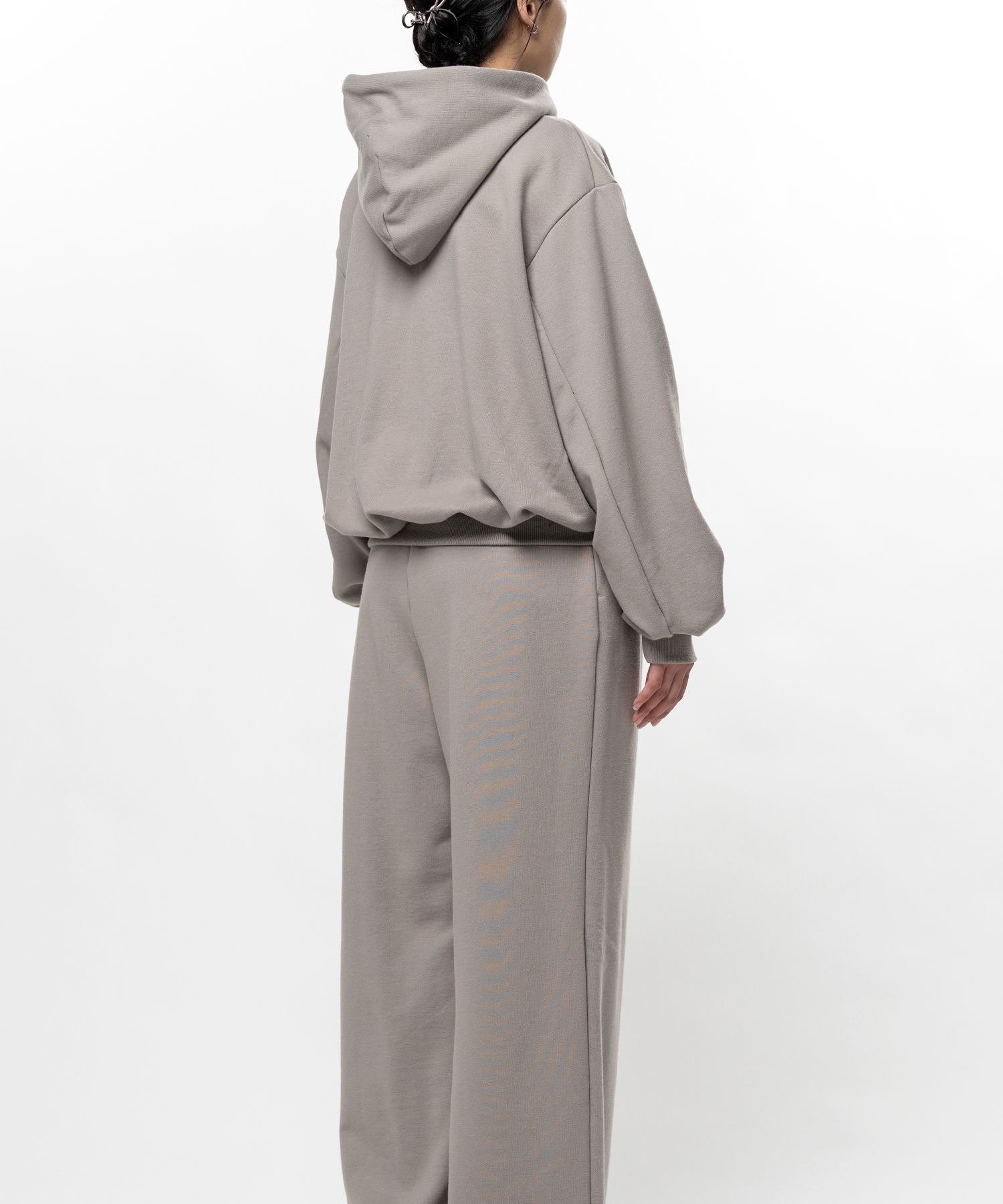 French Terry Cropped Zip Up Hoodie