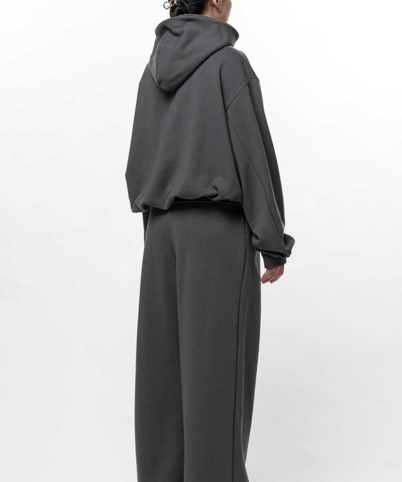 French Terry Cropped Zip Up Hoodie