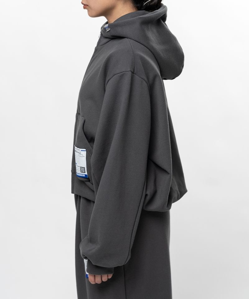 French Terry Cropped Zip Up Hoodie