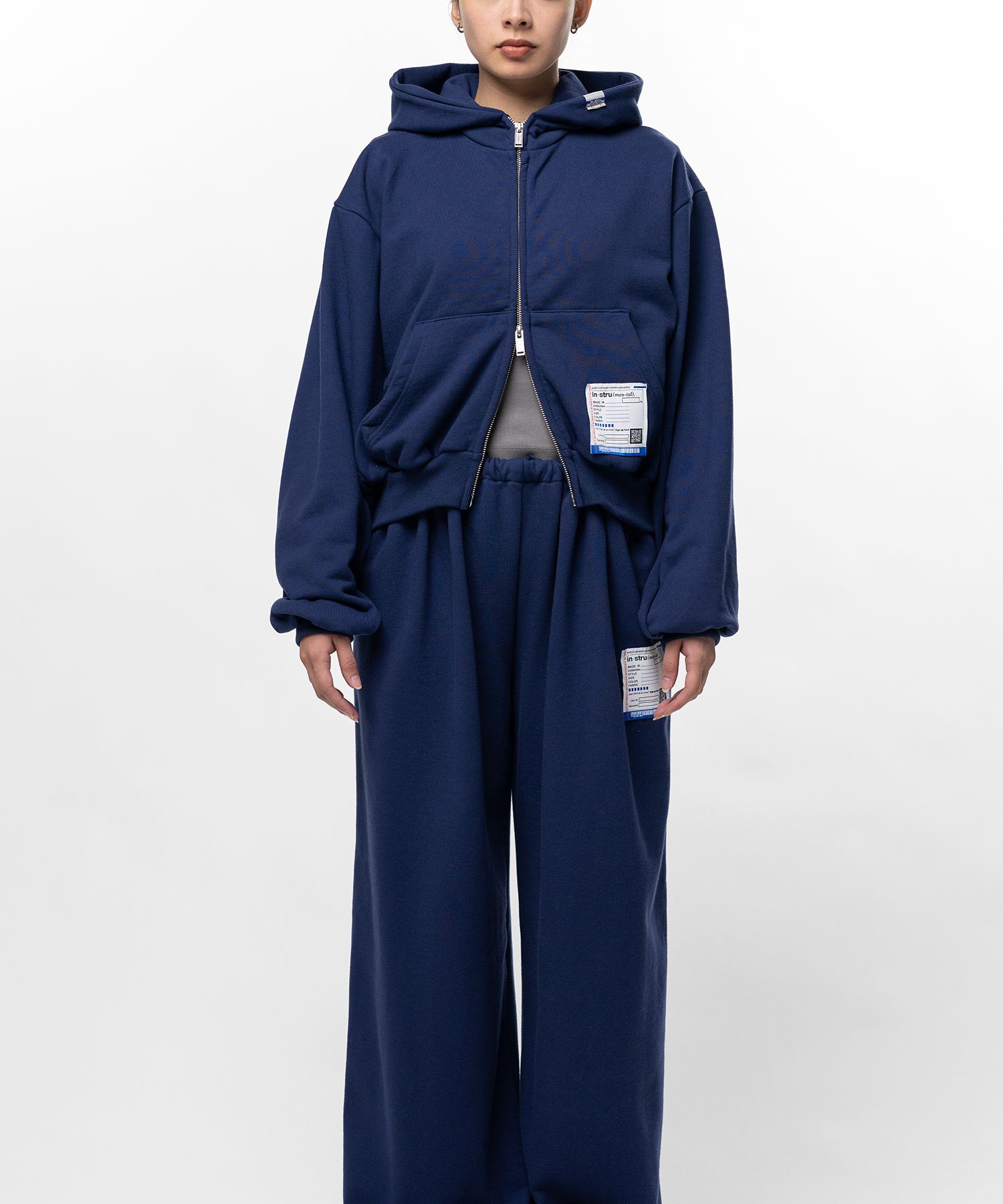 French Terry Cropped Zip Up Hoodie