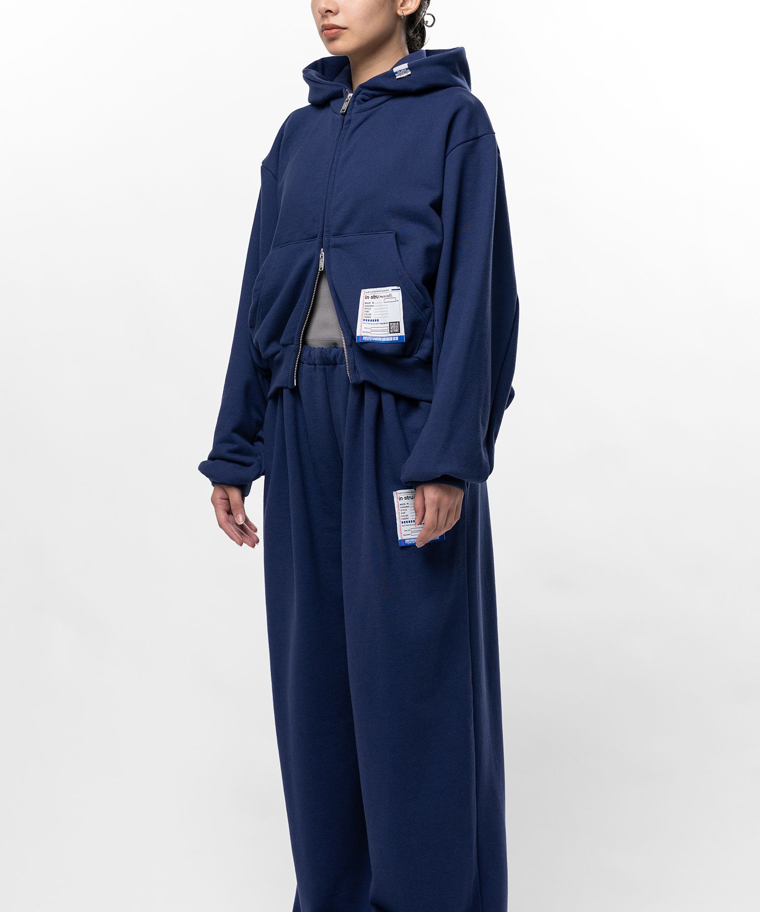 French Terry Cropped Zip Up Hoodie
