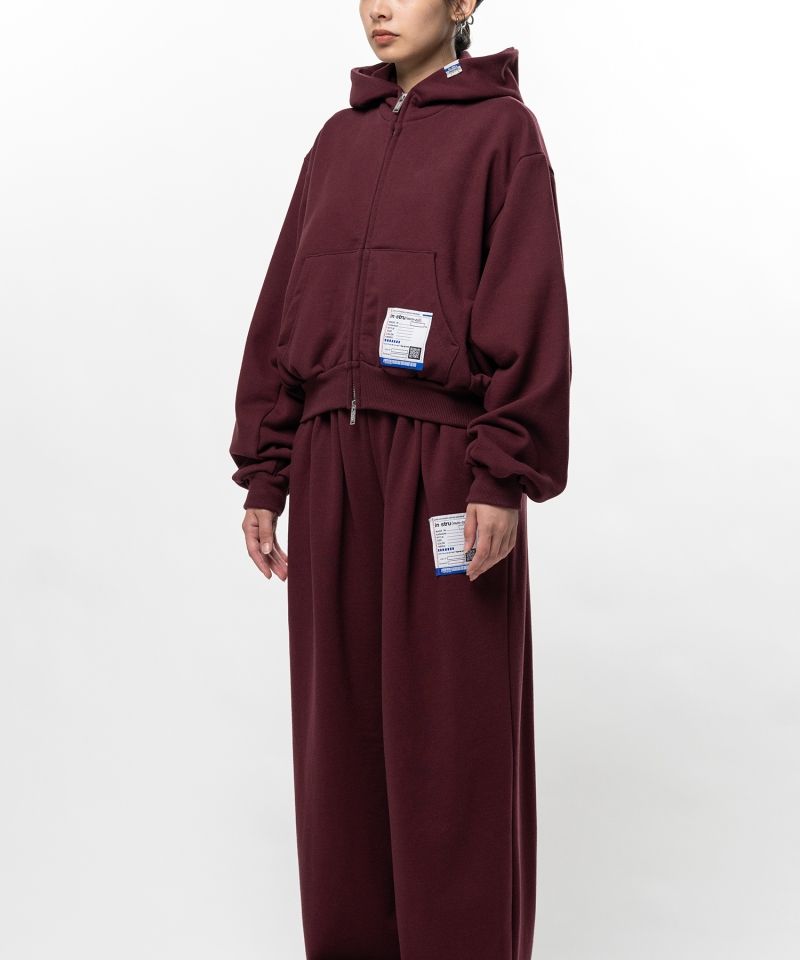 French Terry Cropped Zip Up Hoodie
