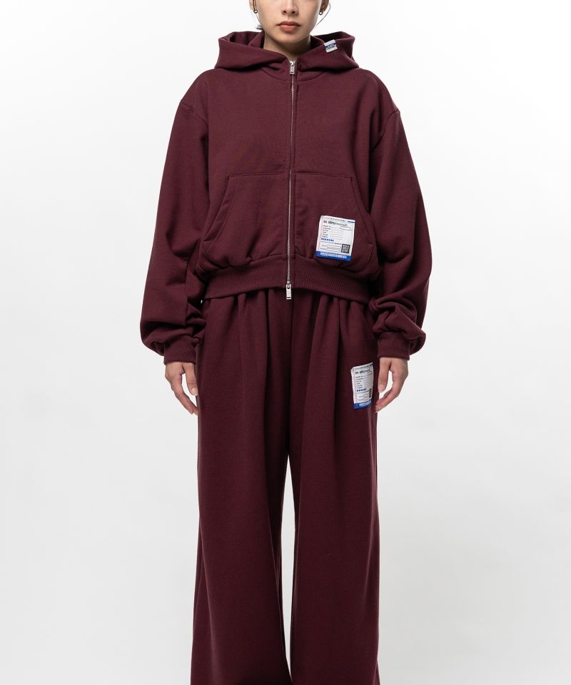 French Terry Cropped Zip Up Hoodie