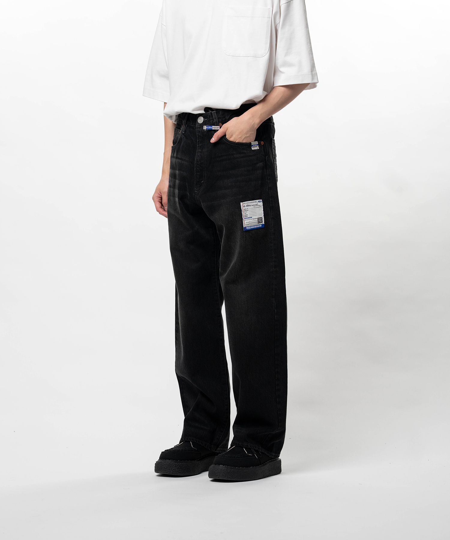 Hard Washed Selvage Denim Straight Pants