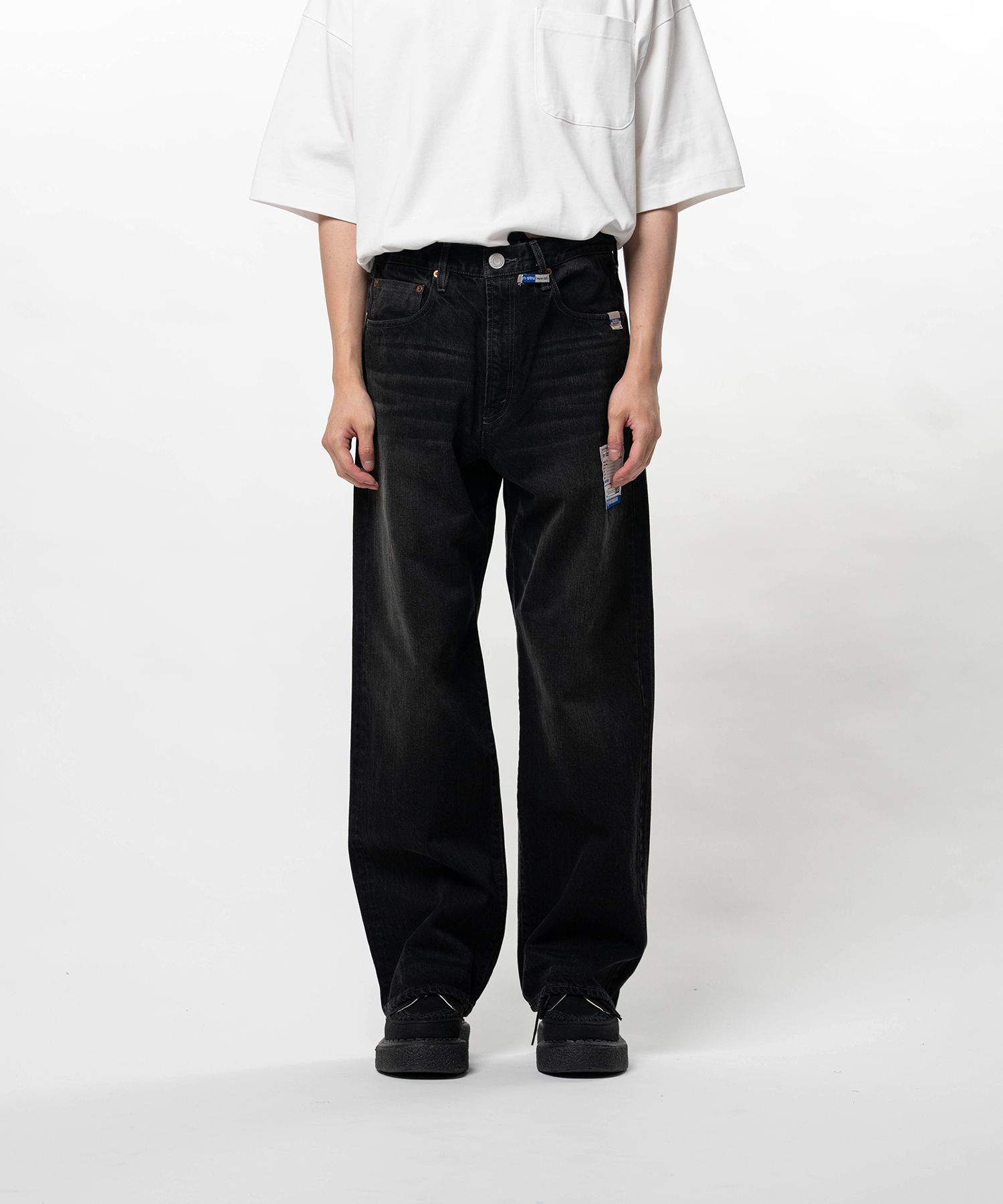 Hard Washed Selvage Denim Straight Pants