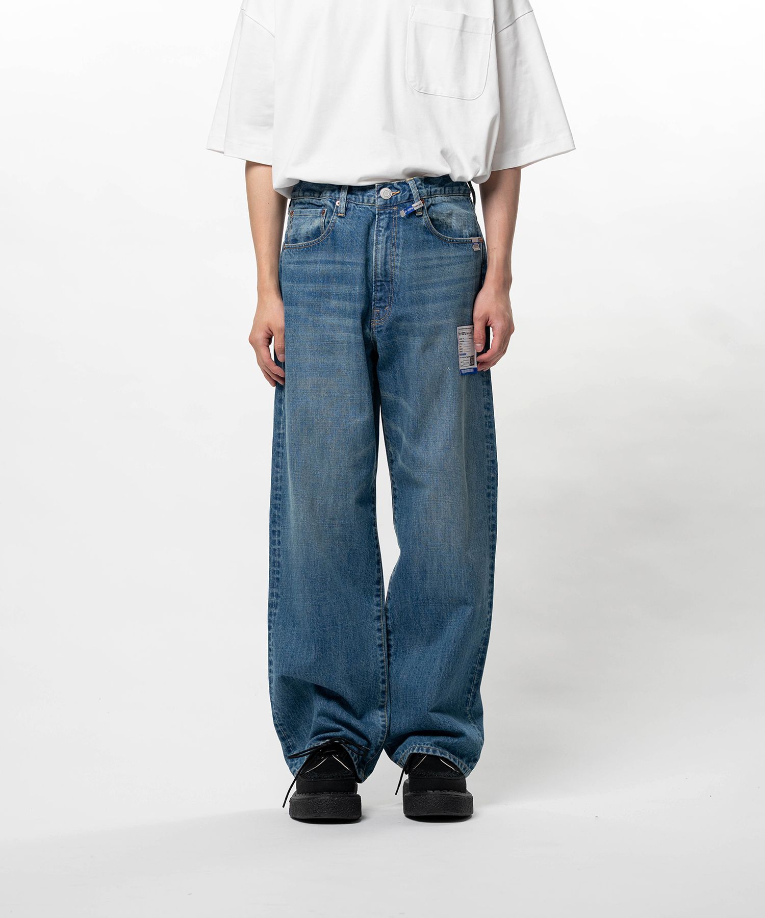 Hard Washed Selvage Denim Straight Pants