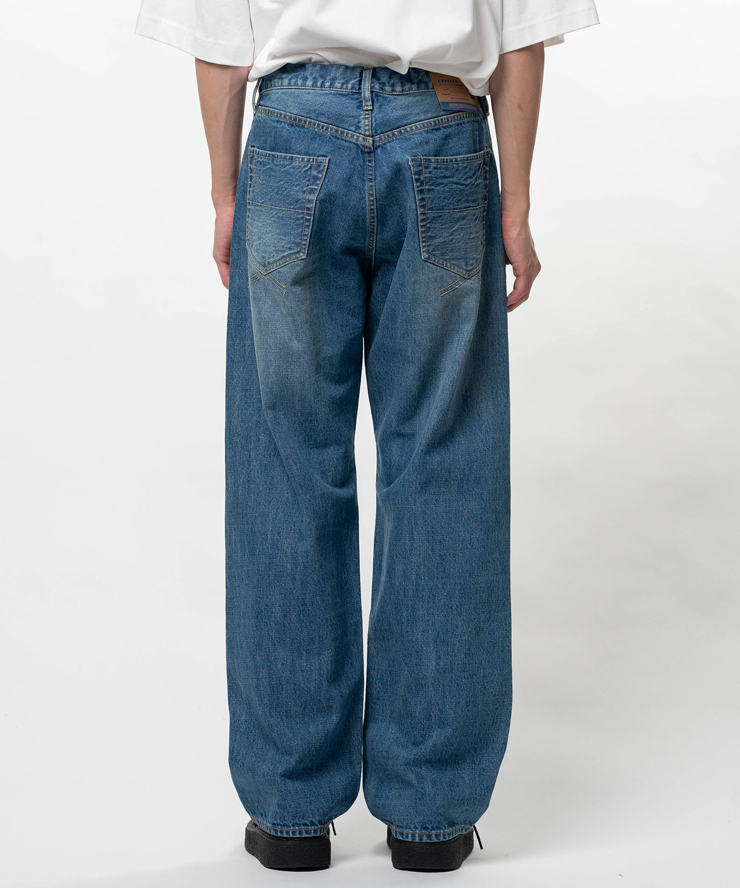 Hard Washed Selvage Denim Straight Pants