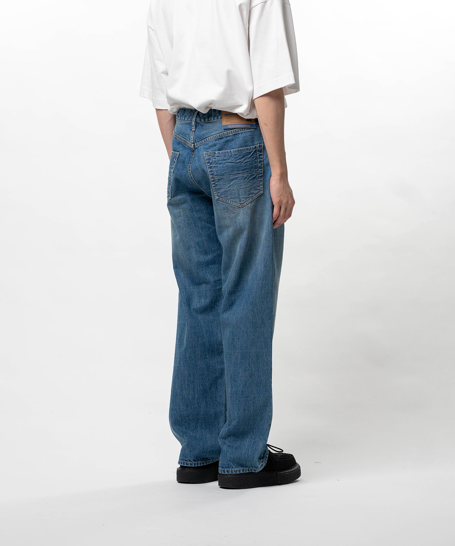 Hard Washed Selvage Denim Straight Pants