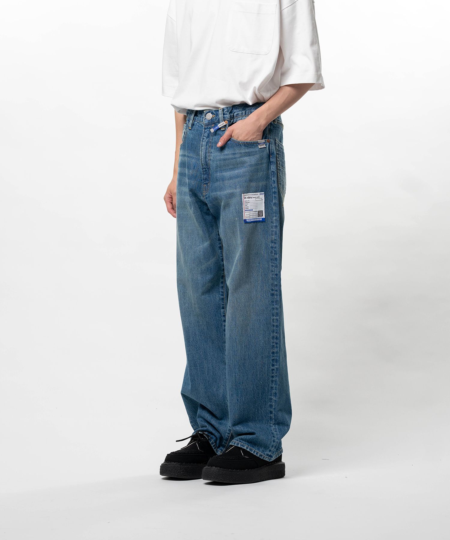 Hard Washed Selvage Denim Straight Pants