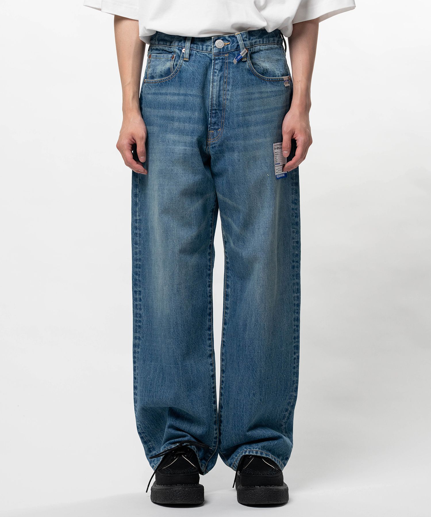 Hard Washed Selvage Denim Straight Pants