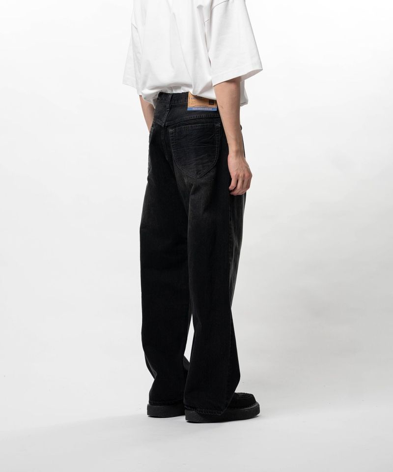 Hard Washed Selvage Denim Baggy Pants