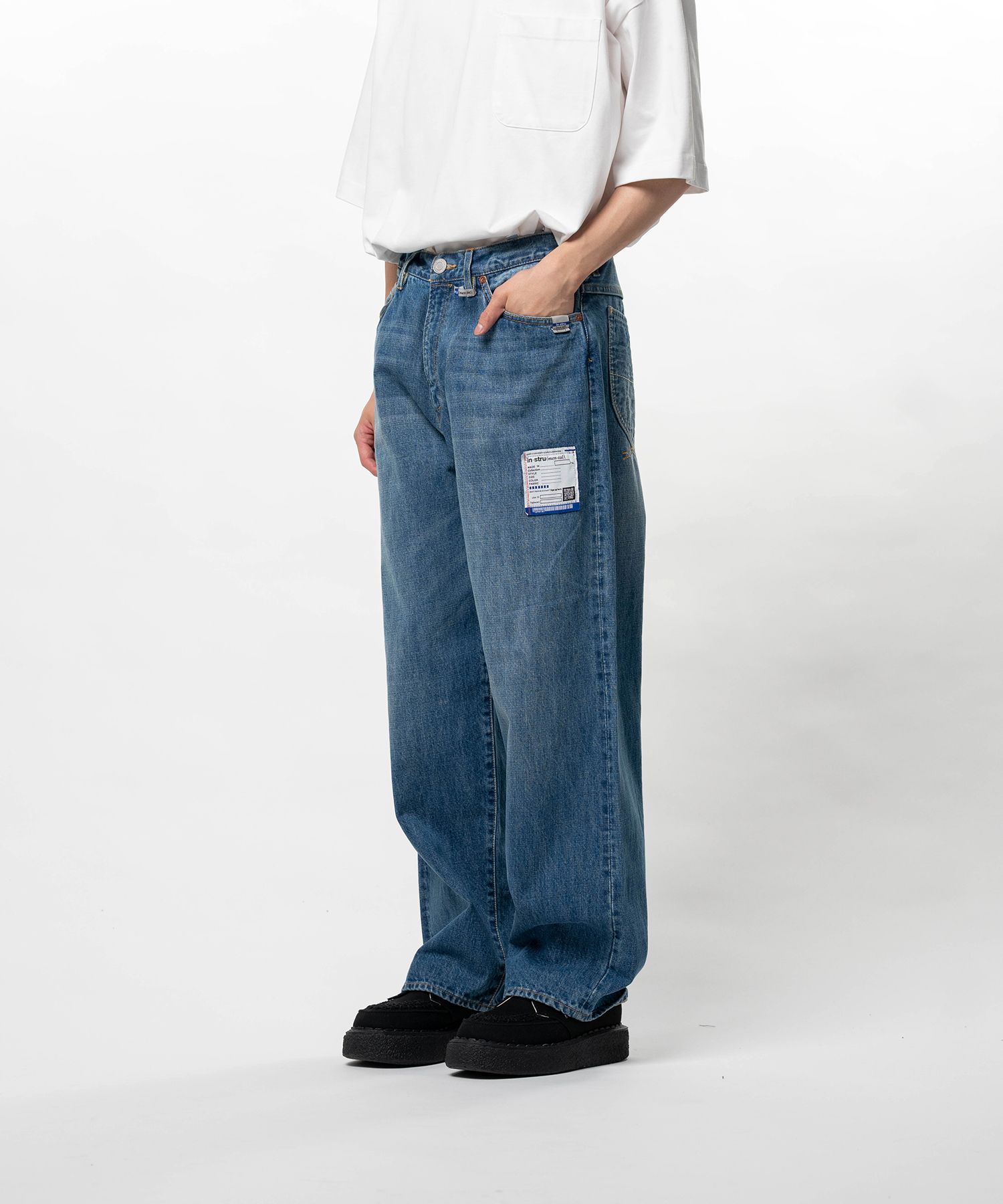 Hard Washed Selvage Denim Baggy Pants