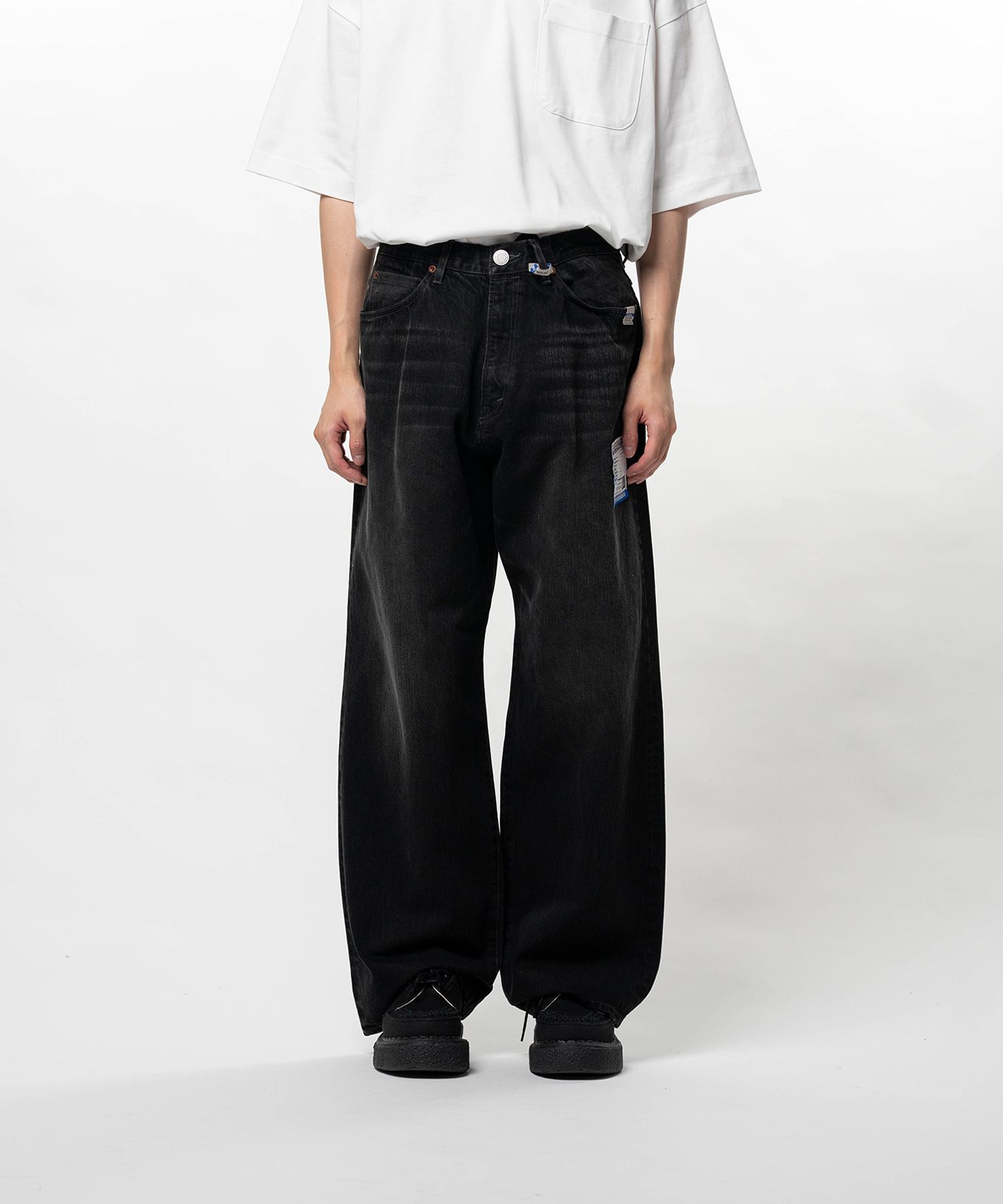 Hard Washed Selvage Denim Baggy Pants