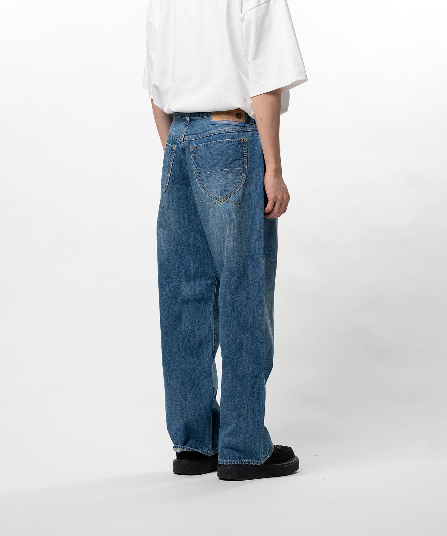 Hard Washed Selvage Denim Baggy Pants