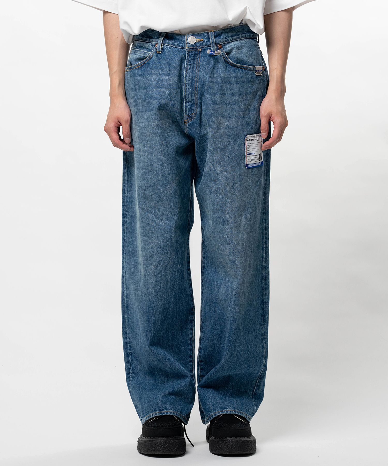 Hard Washed Selvage Denim Baggy Pants