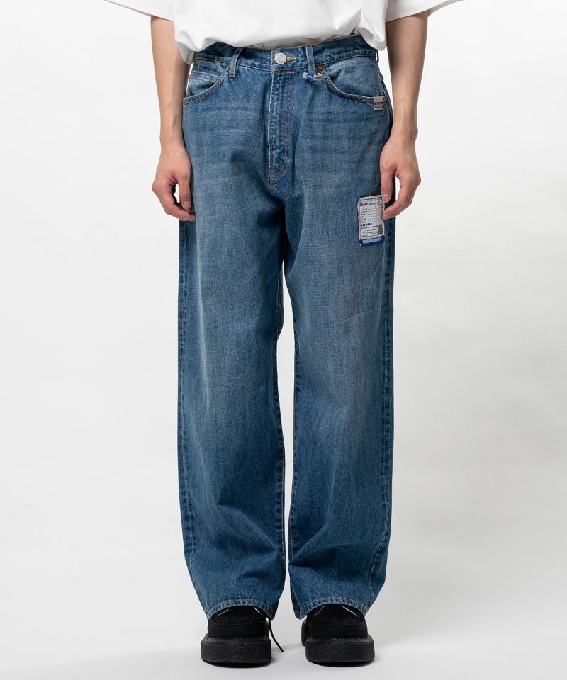 Hard Washed Selvage Denim Baggy Pants