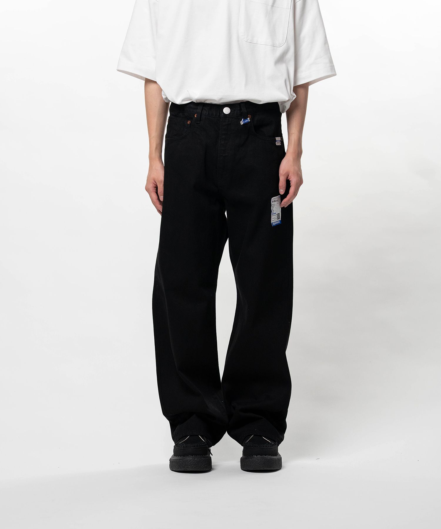 One Washed Selvage Denim Straight Pants