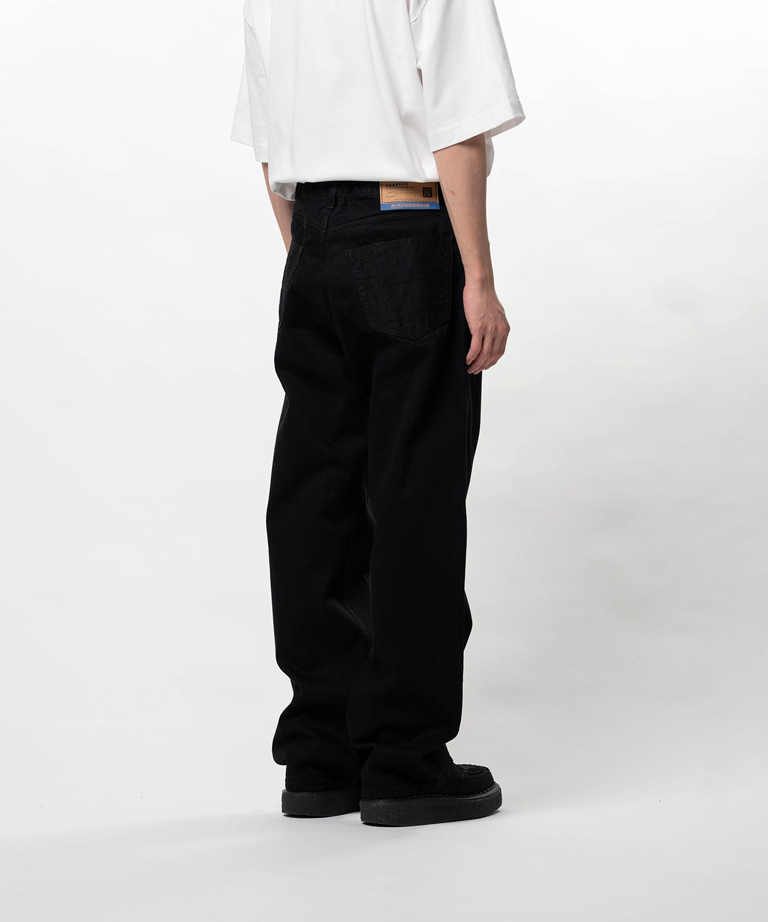 One Washed Selvage Denim Straight Pants