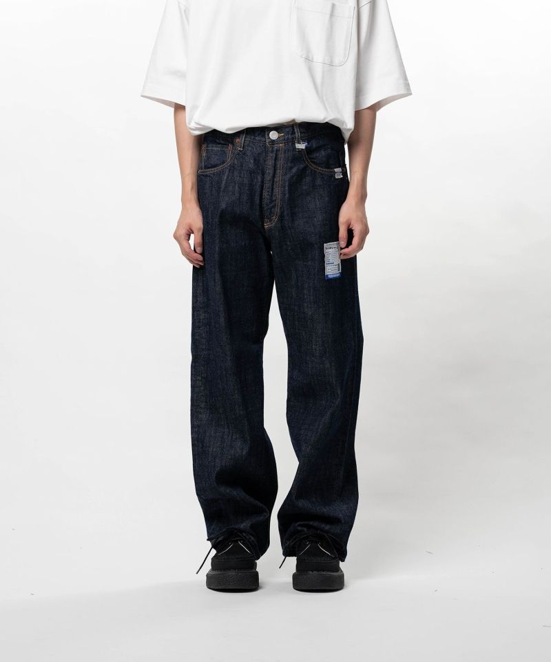 One Washed Selvage Denim Straight Pants