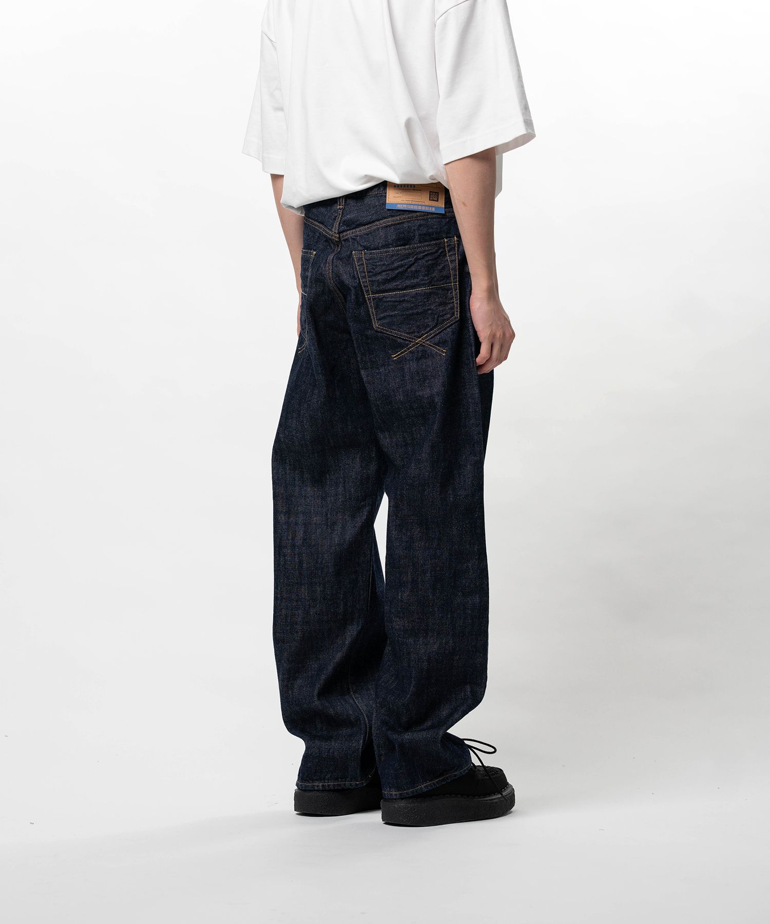 One Washed Selvage Denim Straight Pants