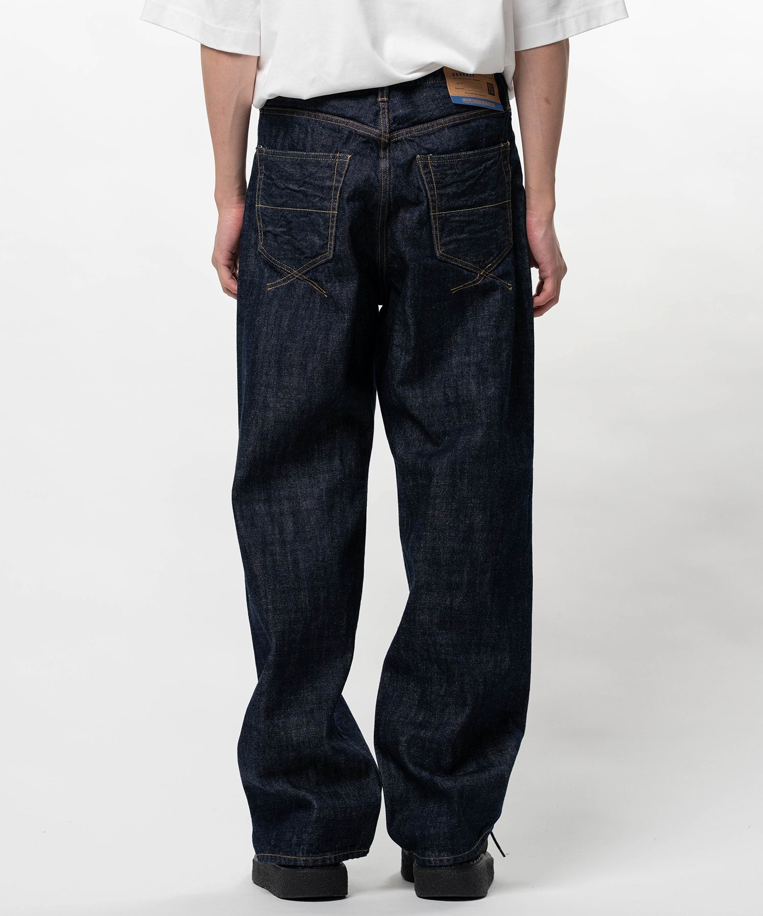 One Washed Selvage Denim Straight Pants