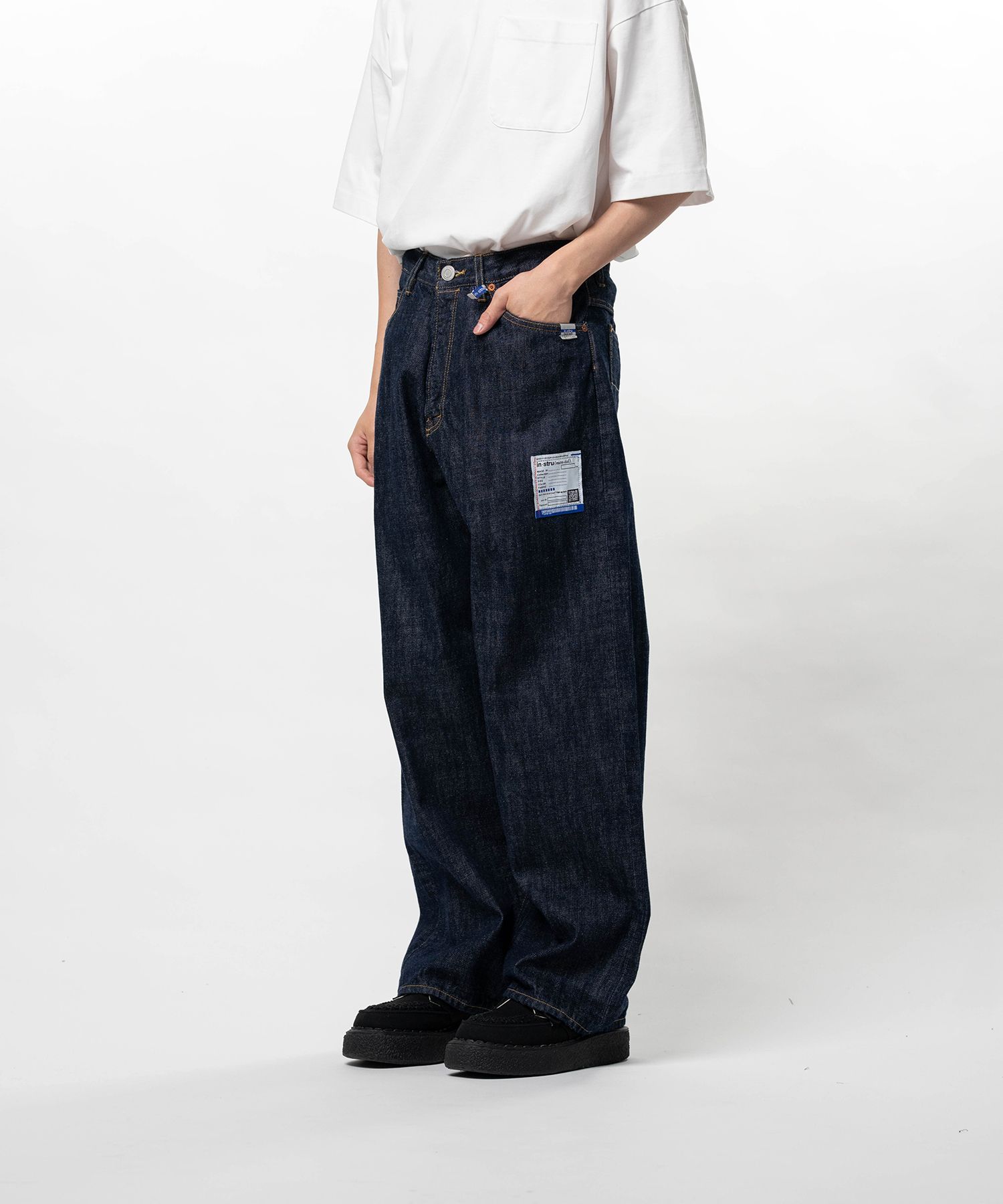 One Washed Selvage Denim Baggy Pants