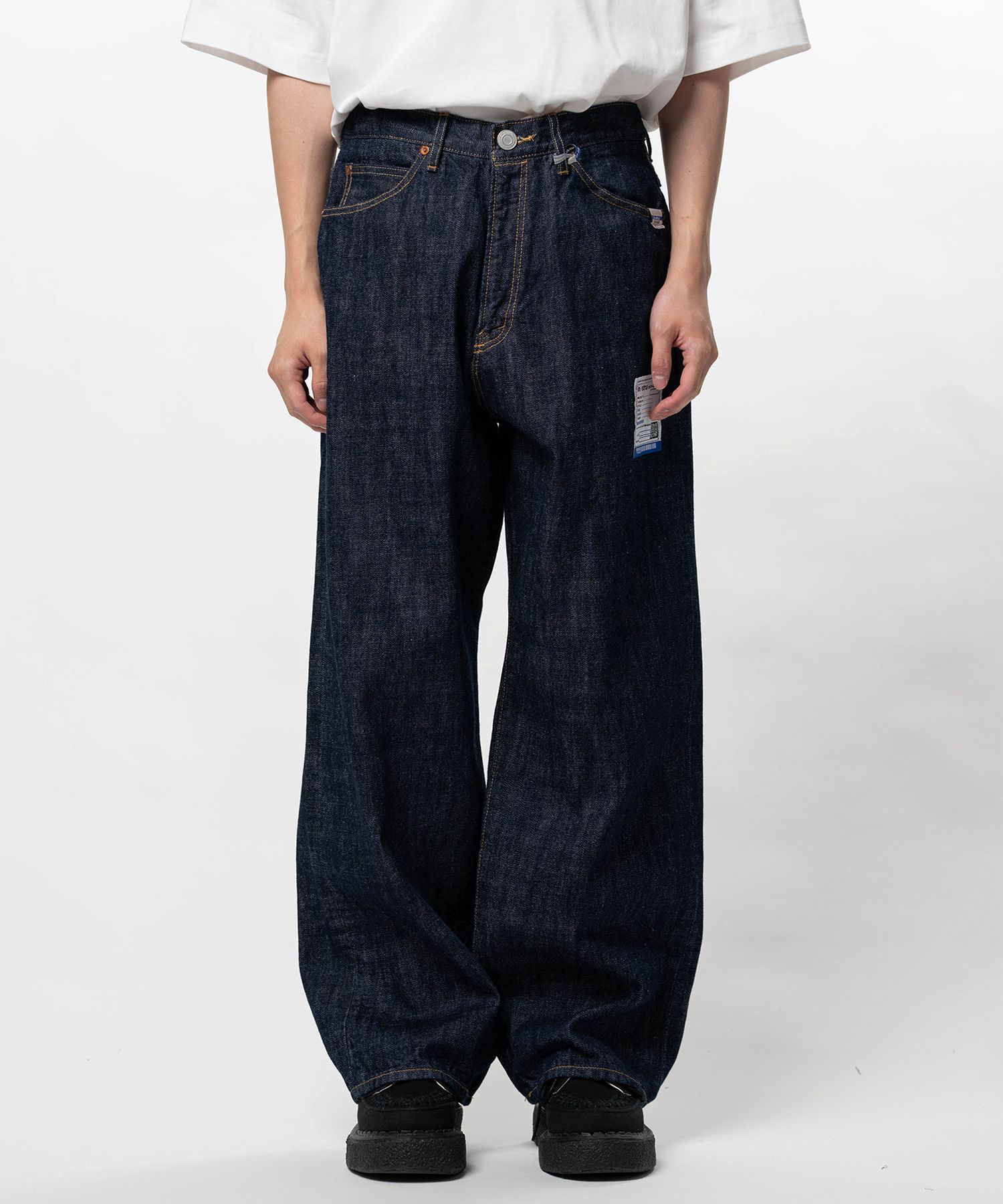 One Washed Selvage Denim Baggy Pants