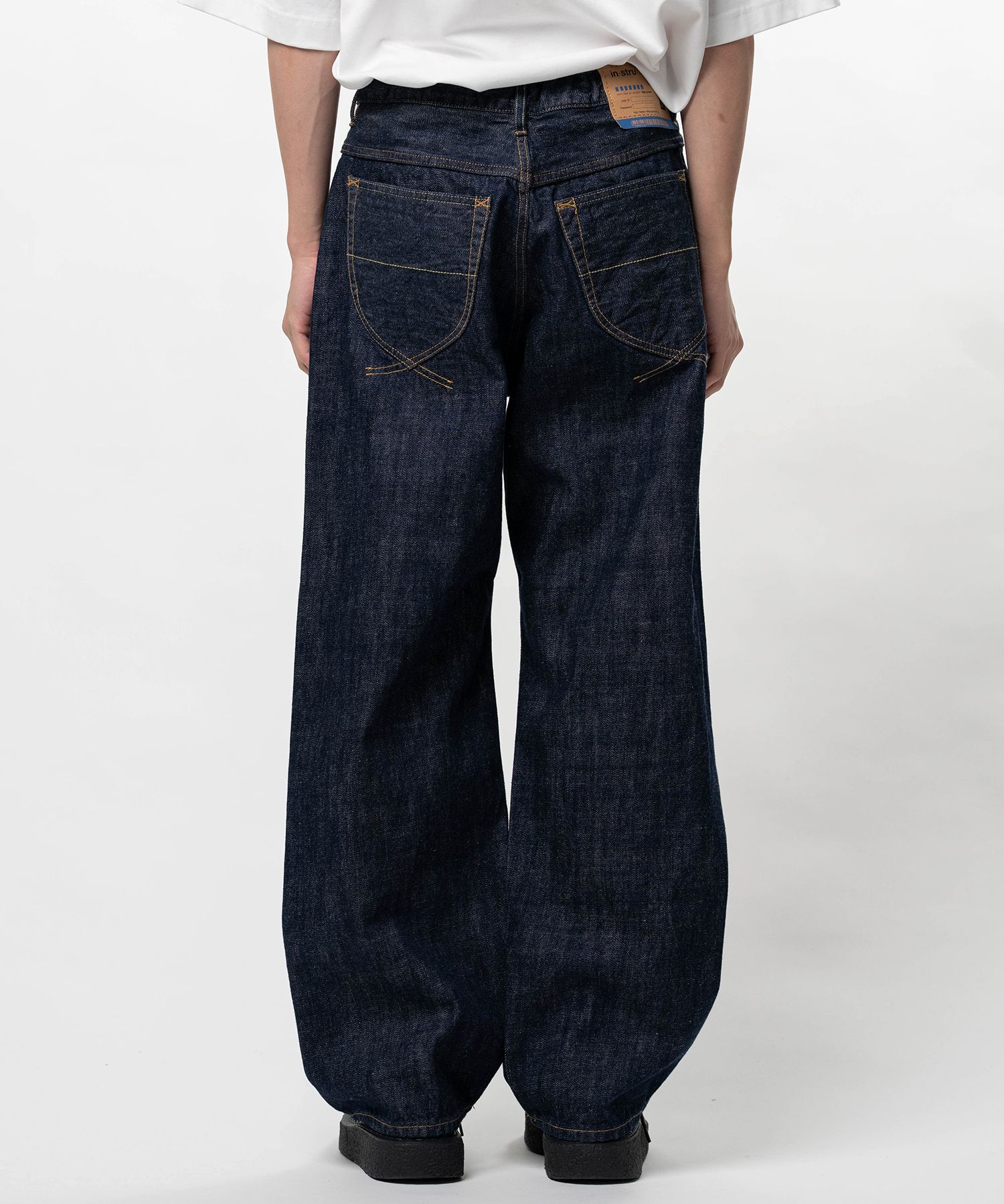 One Washed Selvage Denim Baggy Pants
