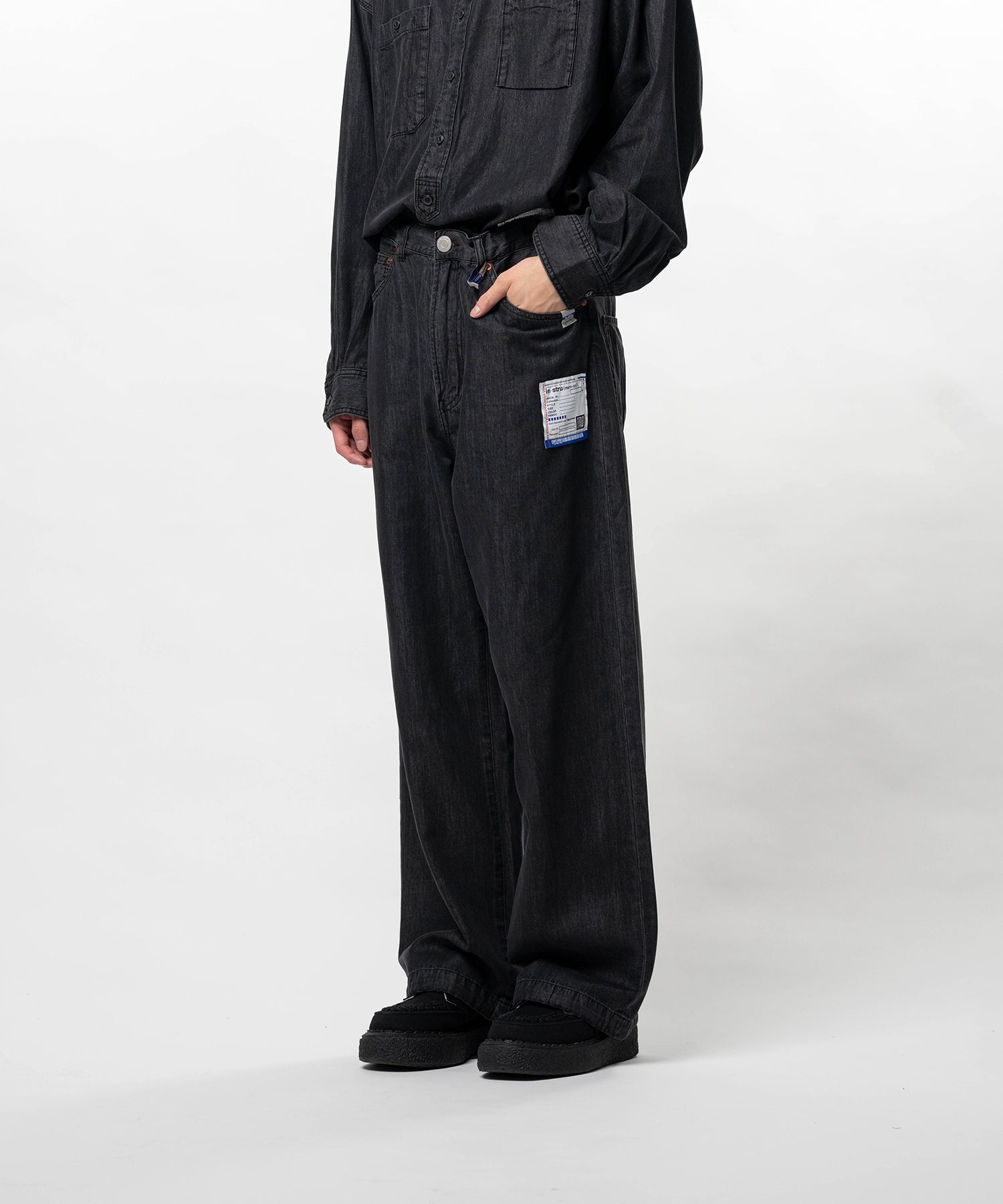 Cotton Tencel Denim Baggy Pants