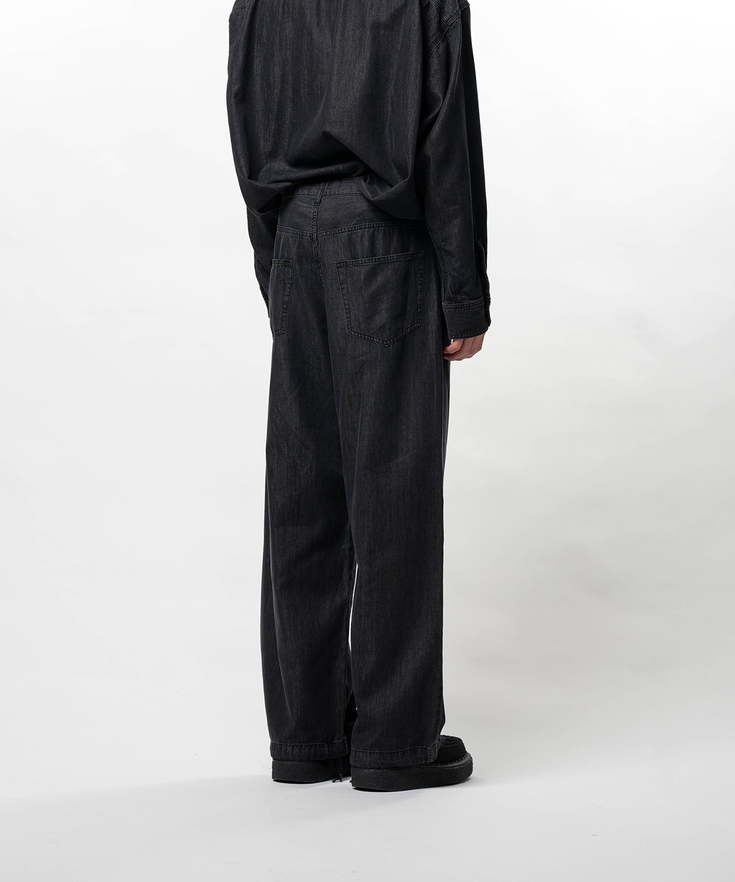 Cotton Tencel Denim Baggy Pants