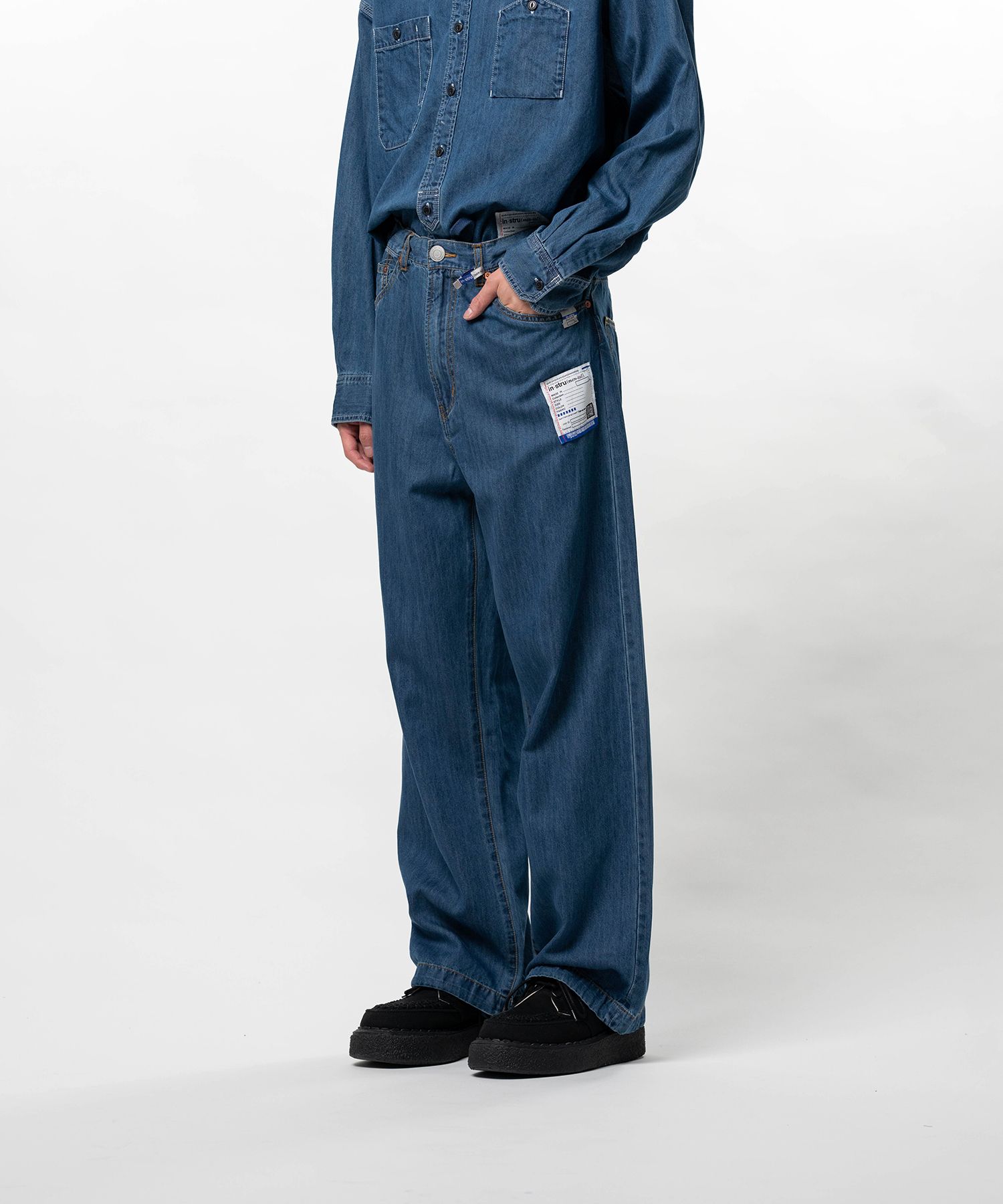 Cotton Tencel Denim Baggy Pants