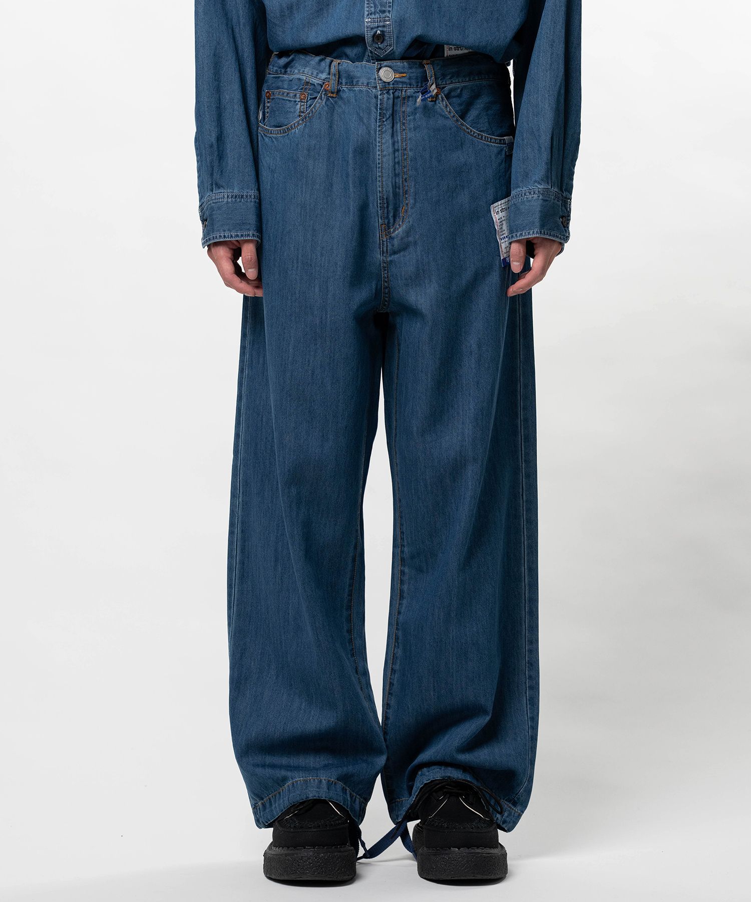 Cotton Tencel Denim Baggy Pants