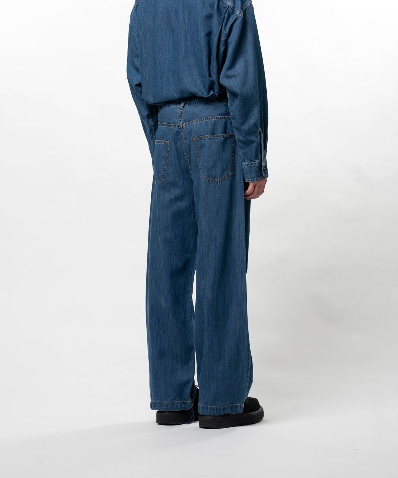 Cotton Tencel Denim Baggy Pants