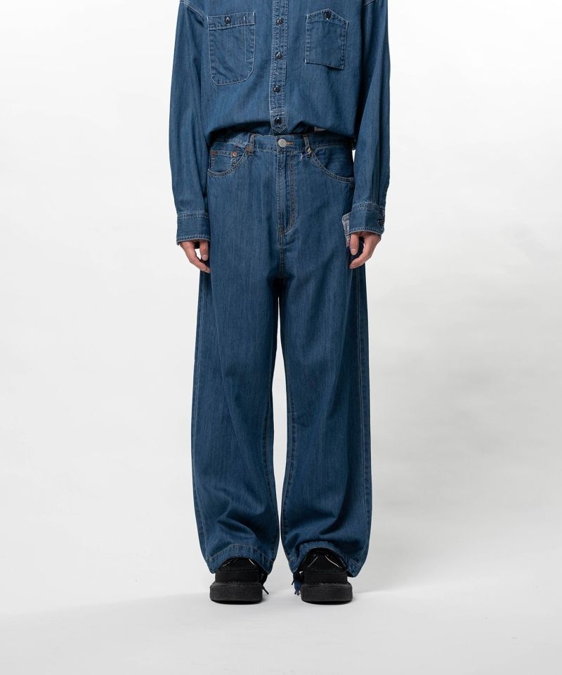 Cotton Tencel Denim Baggy Pants