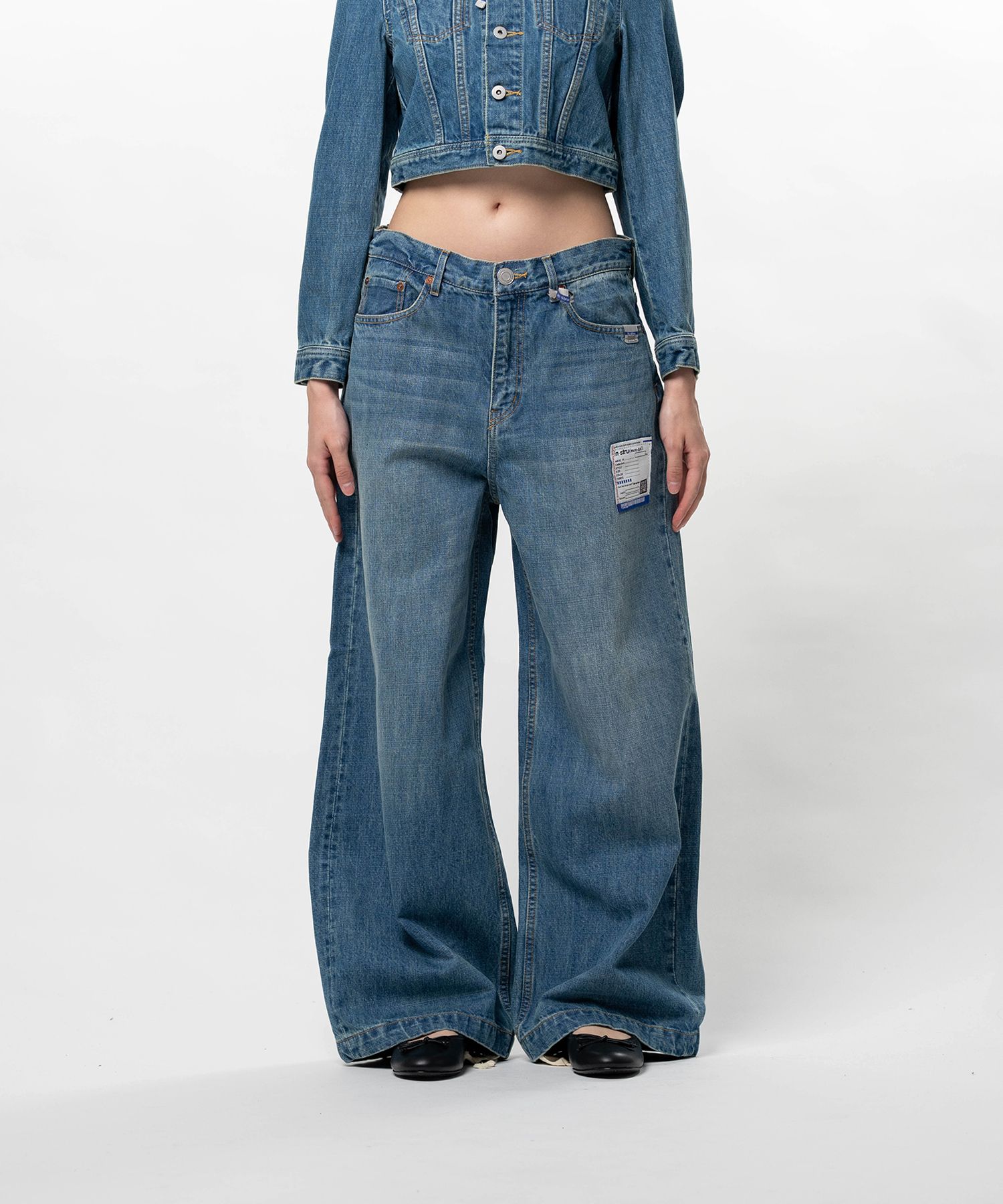 Hard Washed Selvage Denim Huge Pants
