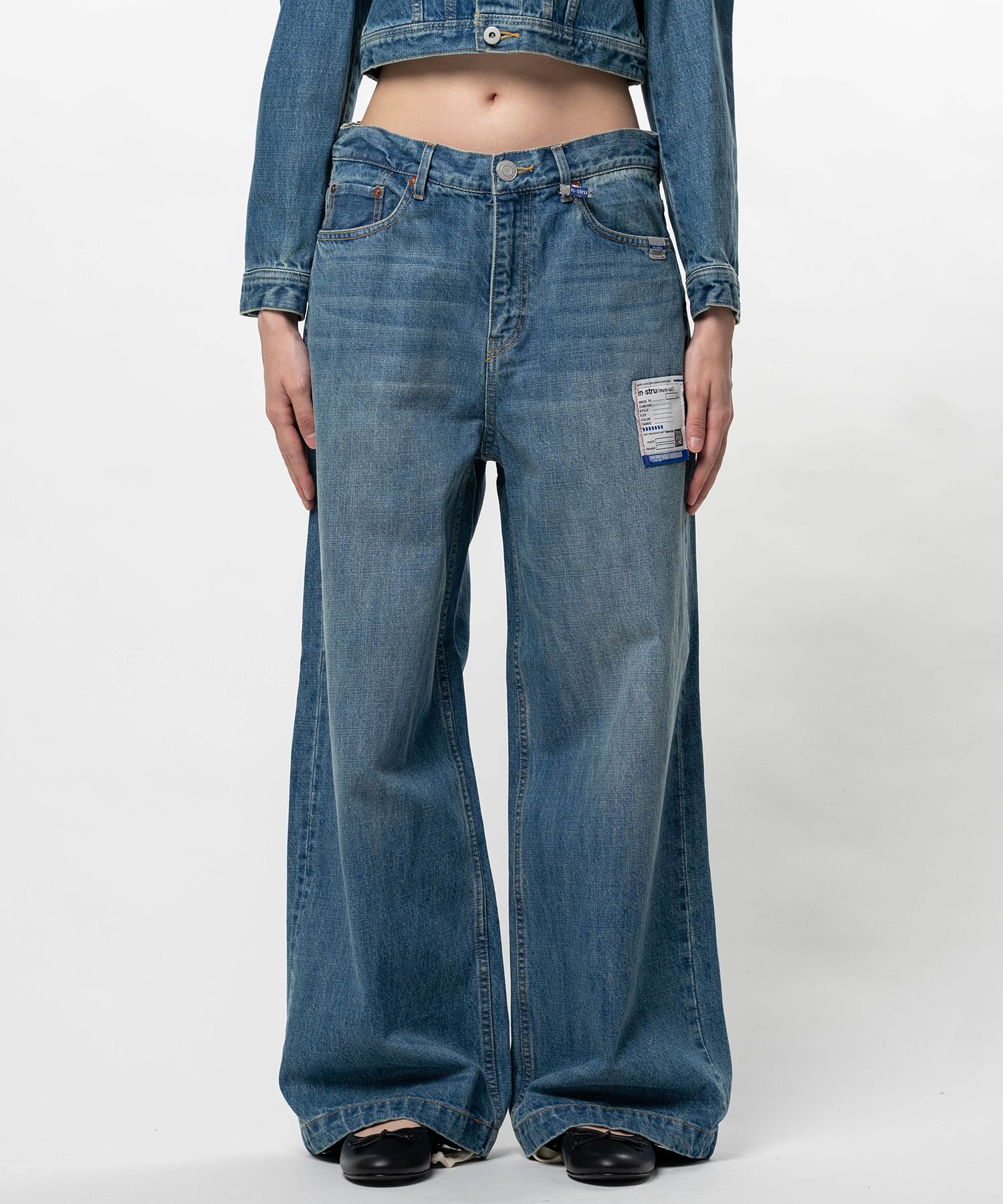 Hard Washed Selvage Denim Huge Pants