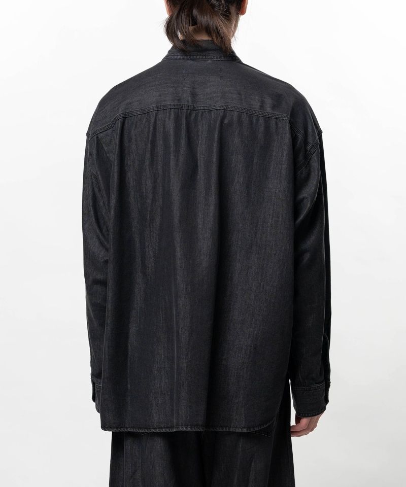 Cotton Tencel Denim Long-sleeve Shirt