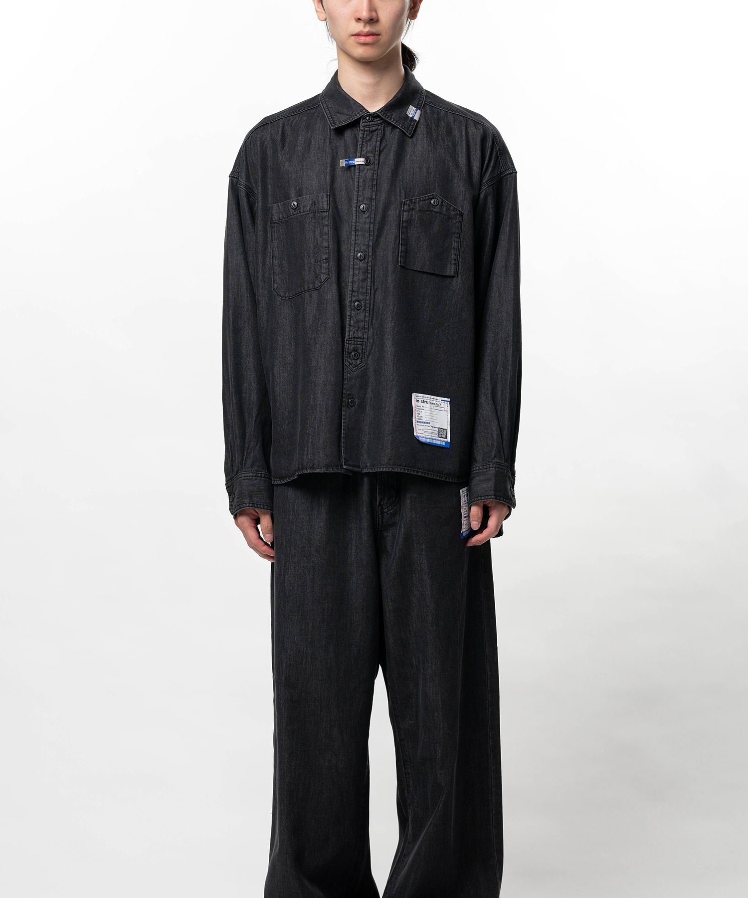 Cotton Tencel Denim Long-sleeve Shirt