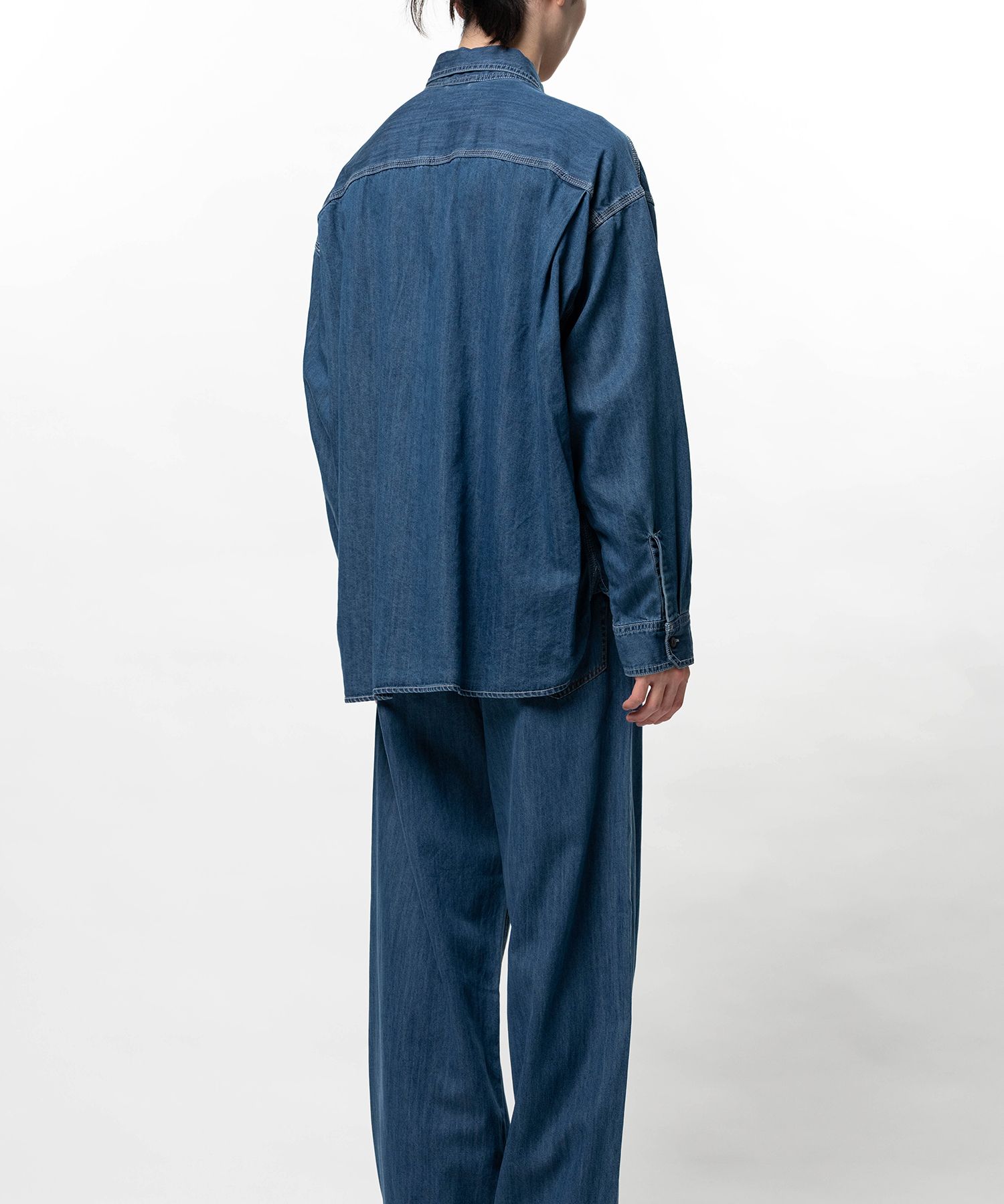 Cotton Tencel Denim Long-sleeve Shirt