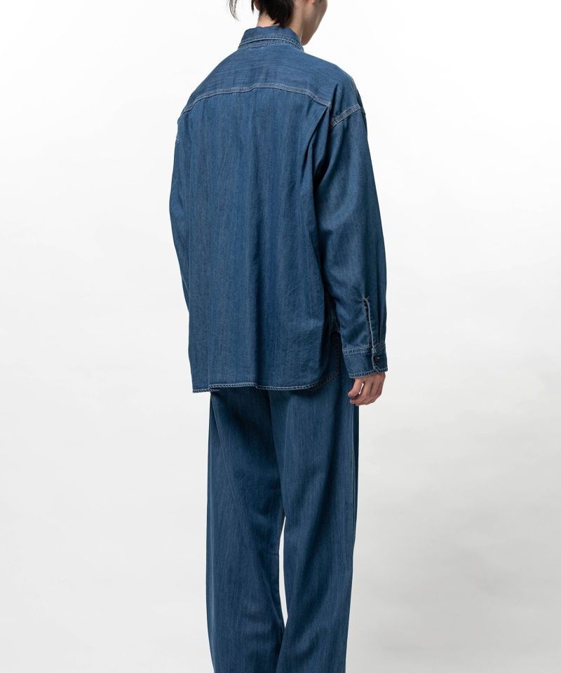 Cotton Tencel Denim Long-sleeve Shirt