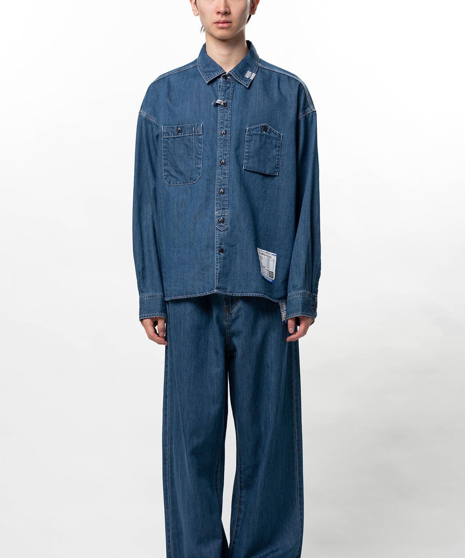 Cotton Tencel Denim Long-sleeve Shirt