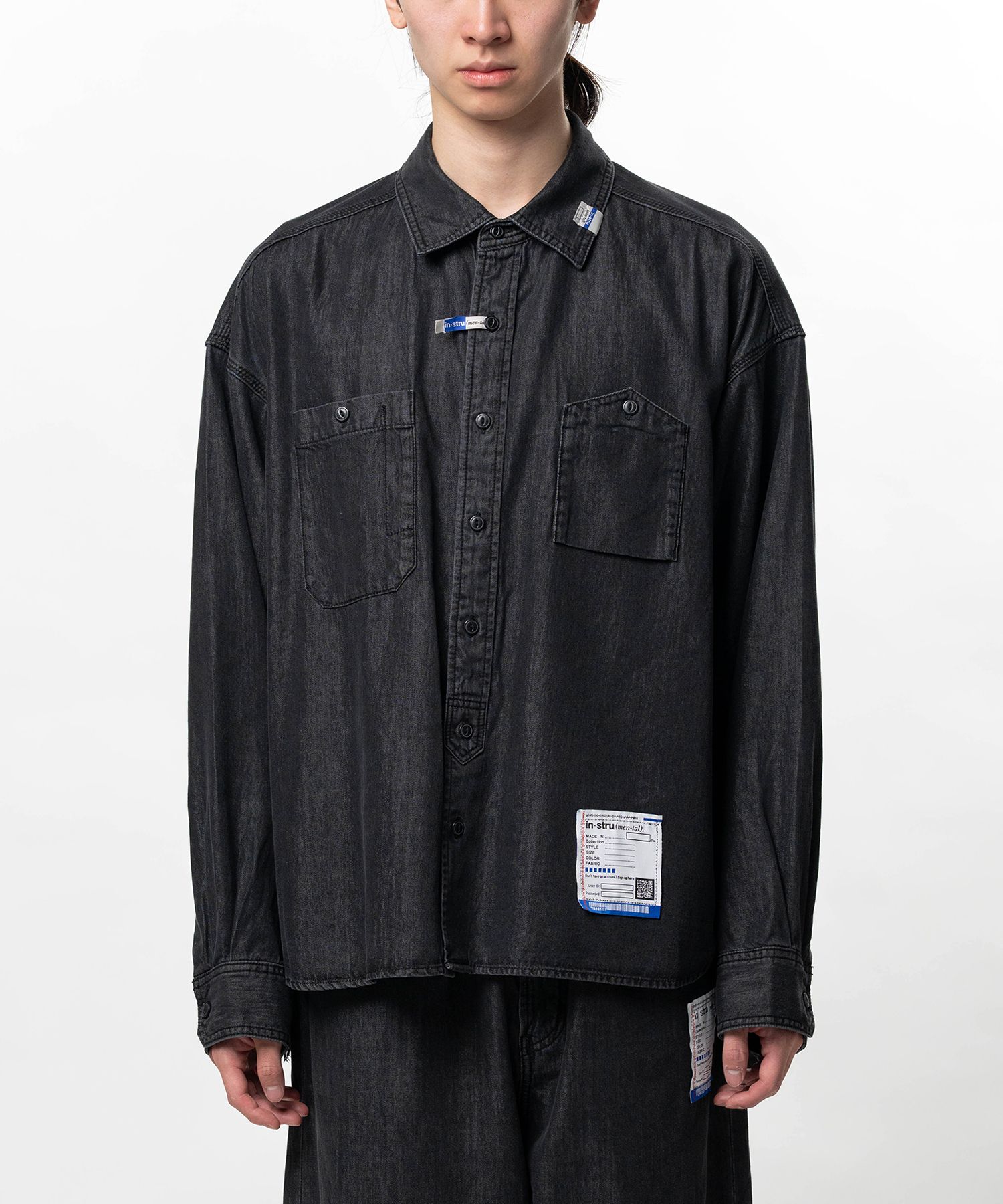 Cotton Tencel Denim Long-sleeve Shirt