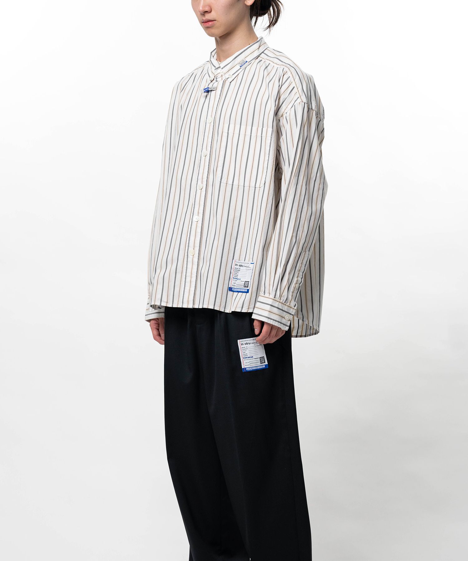 Cotton Oxford Stripe Long Sleeve Shirt