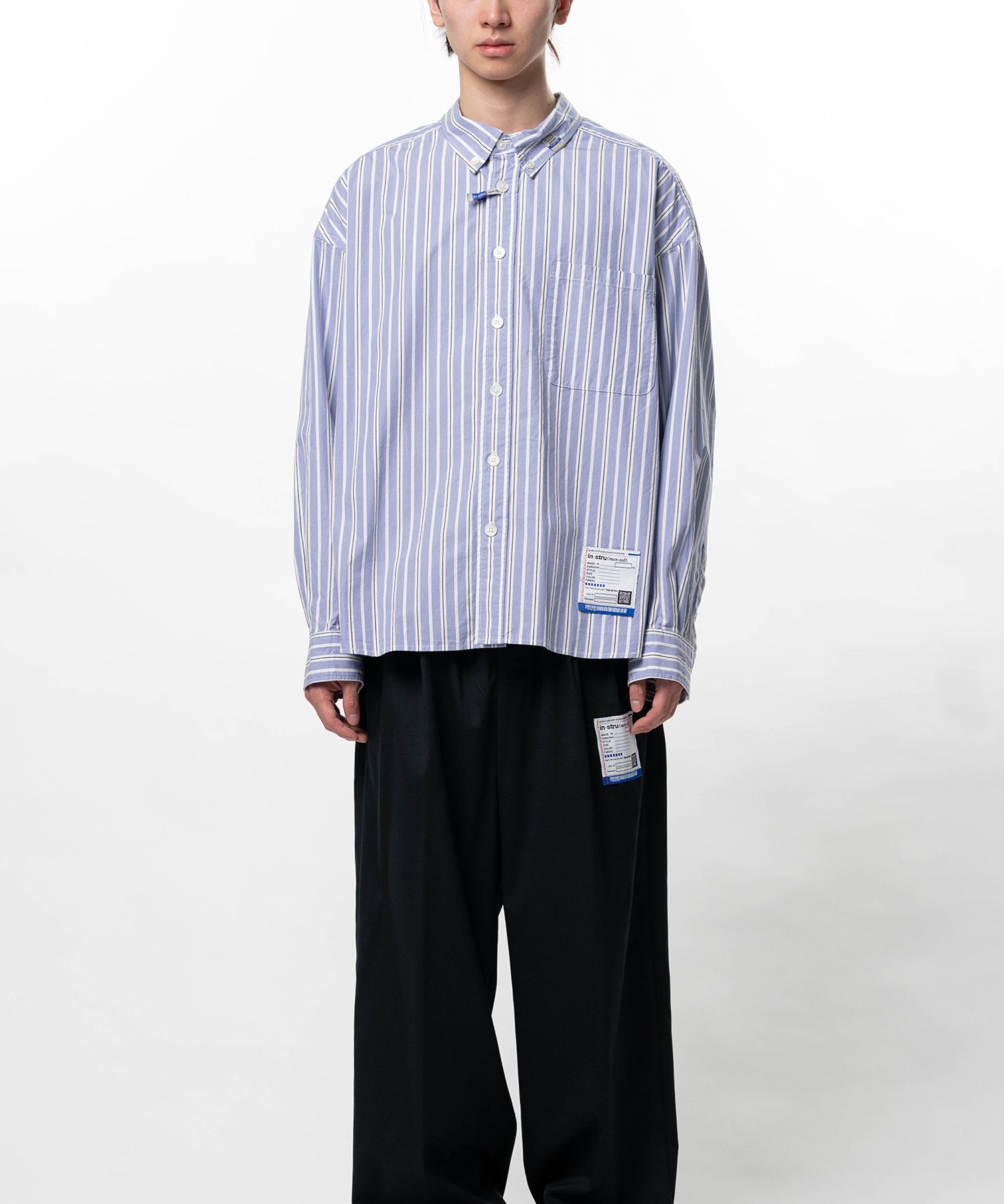 Cotton Oxford Stripe Long Sleeve Shirt