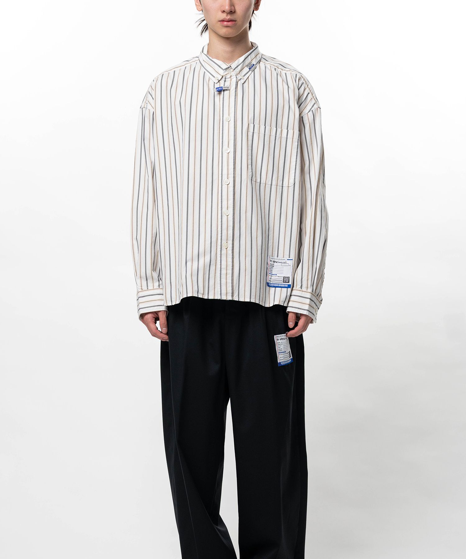 Cotton Oxford Stripe Long Sleeve Shirt