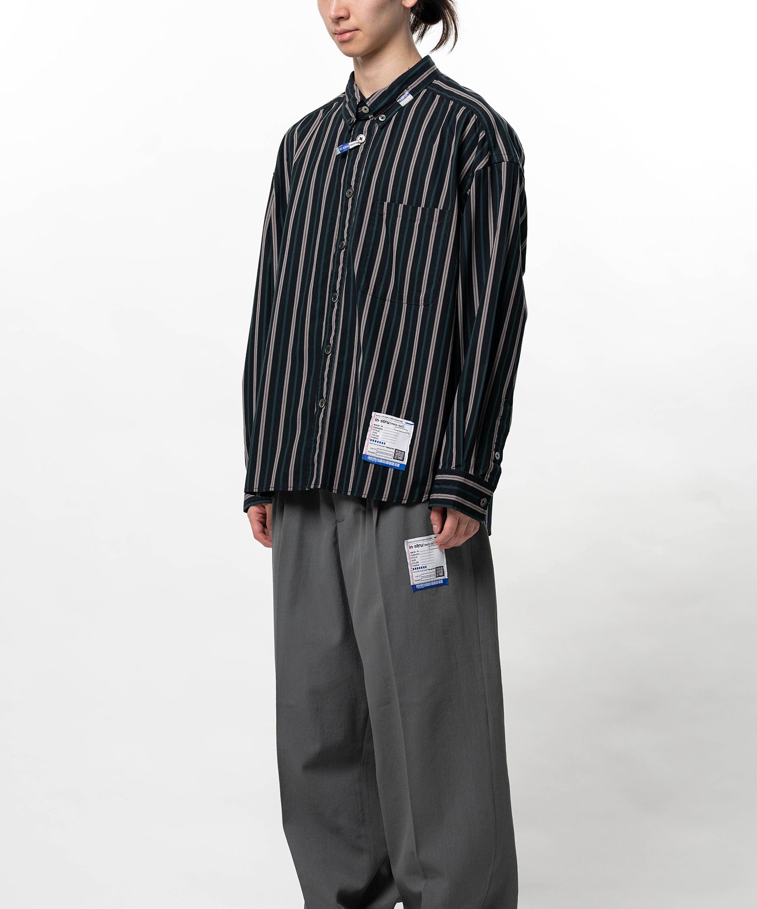 Cotton Oxford Stripe Long Sleeve Shirt