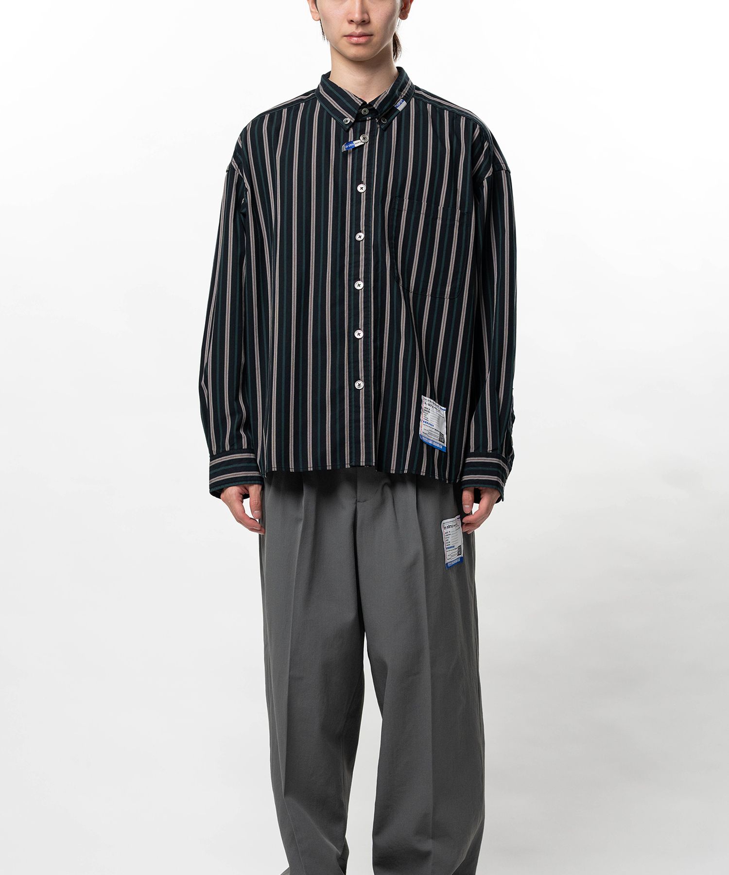 Cotton Oxford Stripe Long Sleeve Shirt
