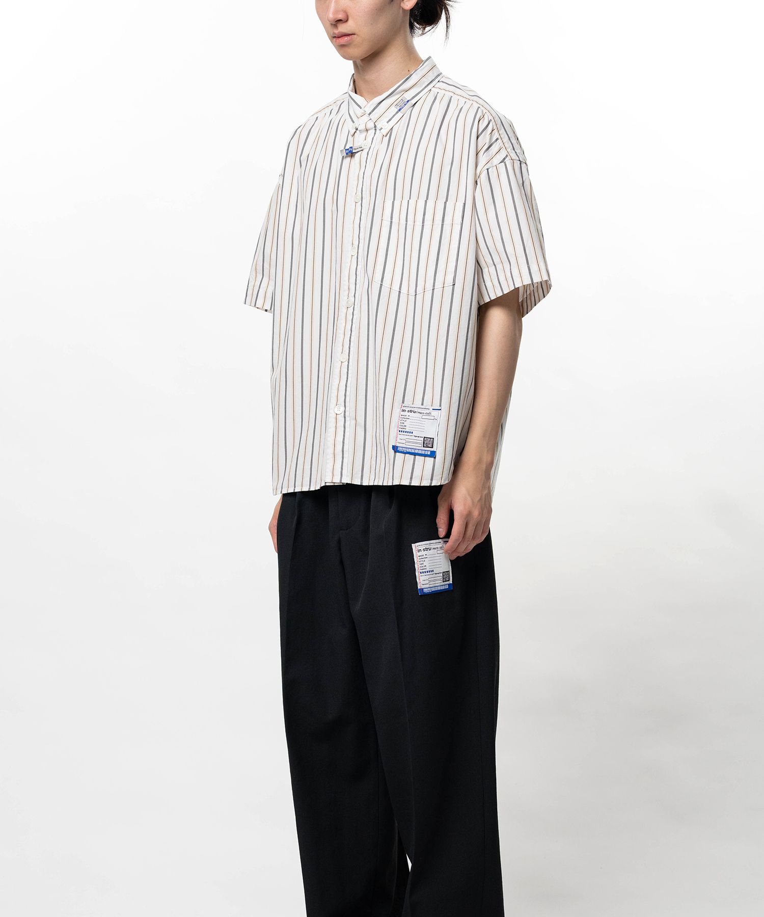 Cotton Oxford Stripe Short Sleeve Shirt