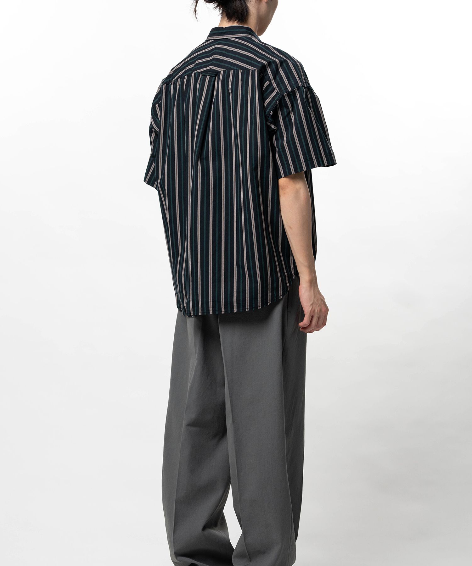 Cotton Oxford Stripe Short Sleeve Shirt