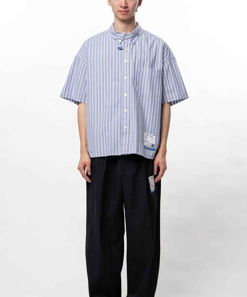 Cotton Oxford Stripe Short Sleeve Shirt